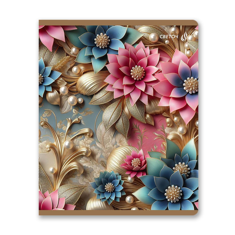 Тетрадь ученическая общая, глянцевый сплошной лак A5+ 48 л. на скобе 65 г/м², белизна 100 %, 10 шт, клетка, 01114 Микс-Чудное мгновенье, Светоч Т71