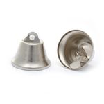 Миниатюра кукольная: Колокольчики 30 мм 73001, цв. серебро, уп. 30 шт