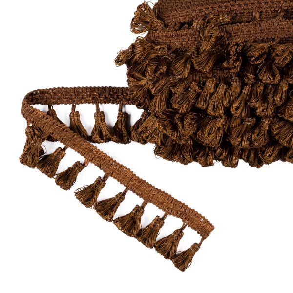 Бахрома отделочная 45.0 мм / 10 метров, с кистями, 201т.коричневый, Gamma 555