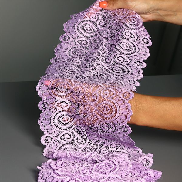 Кружево бельевое эластичное 180 мм / 25 метров, TBY.L1351, цв.1566 лаванда