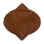 Набор заплаток пришивных из кожи, круг, квадрат, треугольник, овал 6см, с перфорацией, 4 шт (02 светло-коричневый), 9723