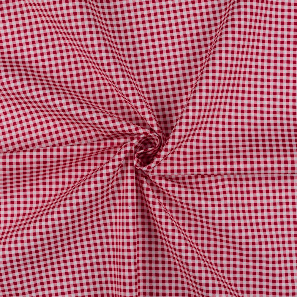 Ткань для пэчворка Peppy Бабушкин сундучок, отрез 50х55 см, 140 г/м², БС-49 клетка красный, Peppy