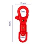 Карабин пластик 14 мм, 10 шт, №12 красный, Gamma GHB004