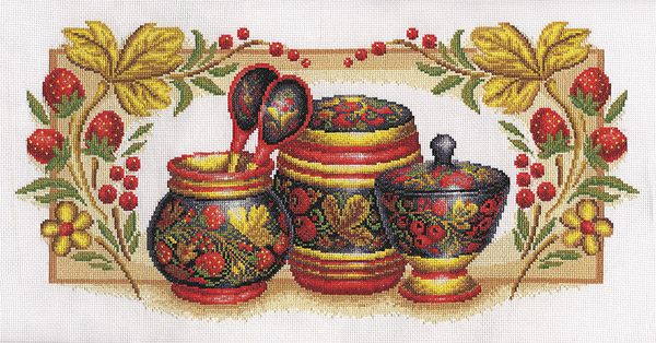 Набор для вышивания нитками Panna, Хохлома, 52х26,5 см