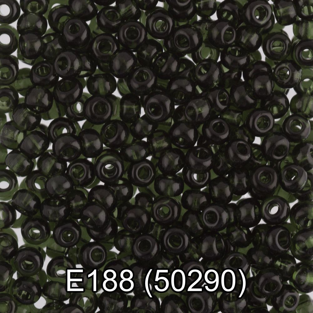 Бисер Gamma 10/0 (2.3 мм), 150 г (10х5 г), E188 т.зеленый, 50290, круглый 5