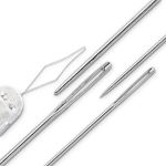 Набор игл для вышивки с острием/без острия №18-22 с нитевдевателем, сталь, Prym