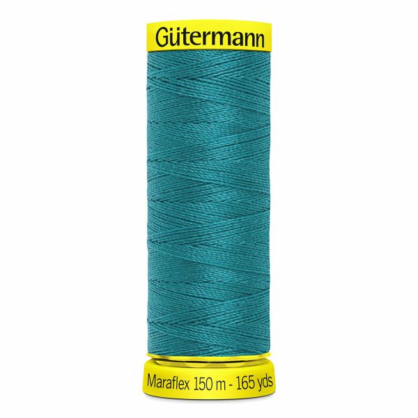 Нитки для трикотажа Gutermann Maraflex, 150м, 189 зеленая бирюза, 5 катушек