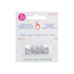 Крючки пришивные 12 мм, 14 шт, с петлями, серебристые, без никеля, Pony, 78504/01