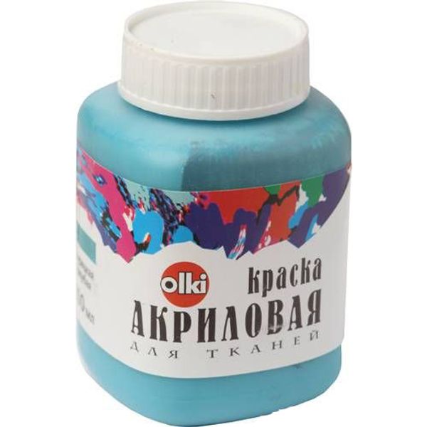 Краска акриловая для ткани Olki, 100 мл, турецкая голубая