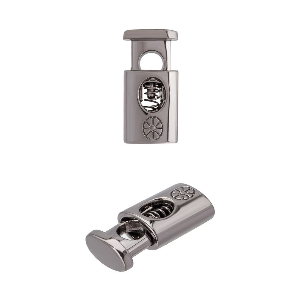 Фиксатор (зажим) для шнура металл 1 отв., ⌀4.0 мм (10х20 мм), черный никель, ГХН12970, 10 шт