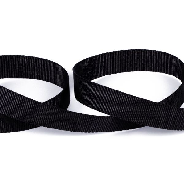 Стропа (ременная лента) 20 мм / 50 метров, толщ. 0.96 мм, [12.75 г/пог.м], 100% п/а, 000 черный, Gamma 9с764