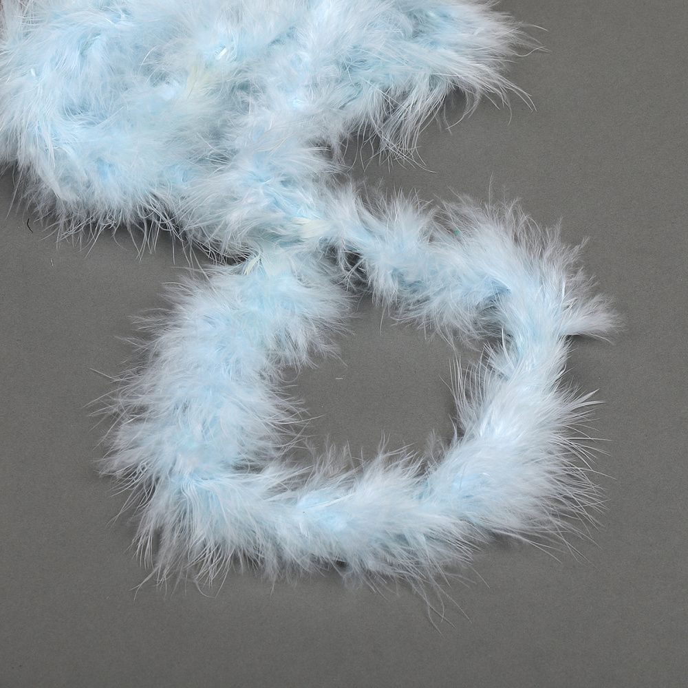 Боа из пуха 2 метра, 15±3г, FBY-18-034, цв.голубой