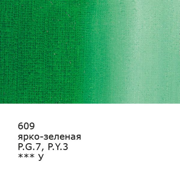Краска гуашь художественная 40 мл, 6 шт, 609_я.зеленая (Bright green), Vista-Artista VAG-40