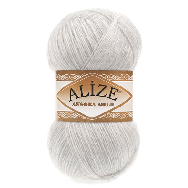 Пряжа Alize (Ализе) Angora Gold / уп.5 мот. по 100 г, 550м, 208 светло-серый меланж A