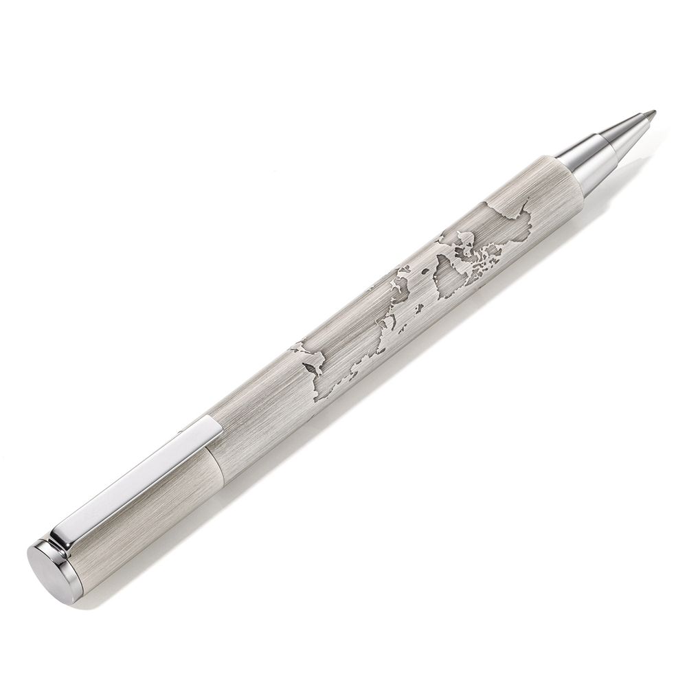 Ручка шариковая Troika Мир в ваших руках, металл, 12.6х1.3х1.5 см, серебро, 178316