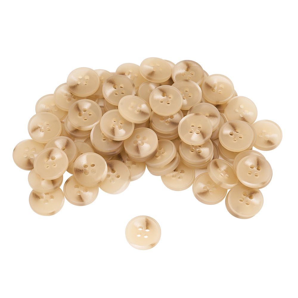 Пуговицы 4 прокола 24L=15 мм, пластик, col. D бежевый, 72 шт, CN2836