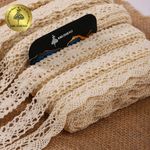 Набор вязаного кружева Kruzhevo №3 цв.молочный (6 дизайнов по 2м)