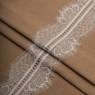 Кружево шантильи (реснички) на сетке 105 мм / 30 метров, белый, 3AR1277