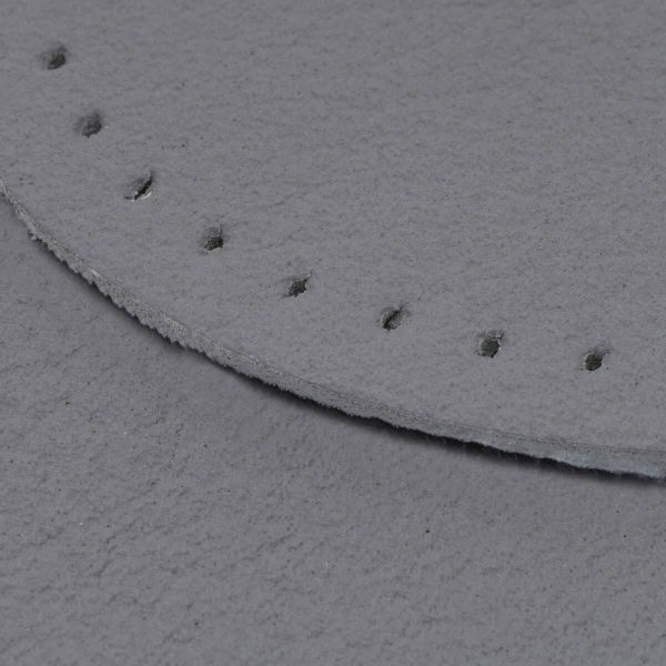 Заплатки пришивные из кожи, овал 6х8,2см с перфорацией, 2 шт, 100% кожа, 07 серый, 9114