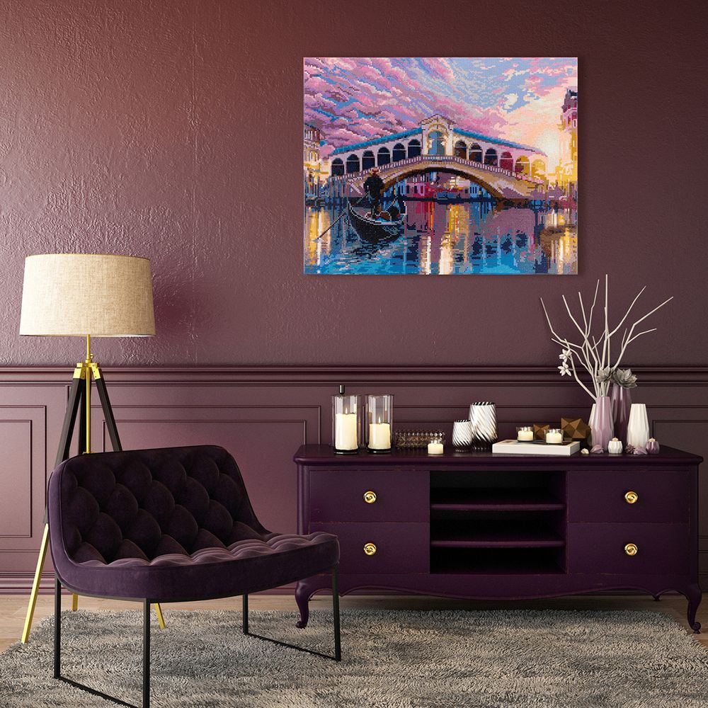 Алмазная (кристальная) мозаика Фрея, Романтичная Венеция 50х40 см