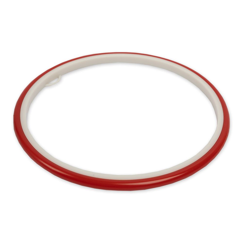 Пяльцы круглые пластик ⌀210 мм (внутр. ⌀195 мм), 1 шт, красный/белый, Gamma ПРБ-21