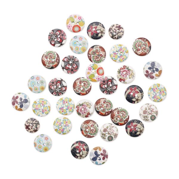 Украшения декоративные пуговицы деревянные Цветочки-лепесточки №9, 15-18 мм, 100 шт