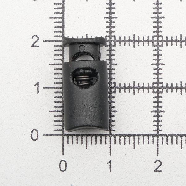 Фиксатор (зажим) для шнура пластик 1 отв., ⌀4.5 мм, 19х9 мм, цилиндр, ПП, черный, 100 шт