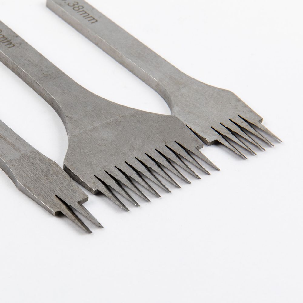 Пробойники для кожи строчные, набор (французский тип) для кожи, косой зуб, шаг 3.38 мм, Промысел, LT-026