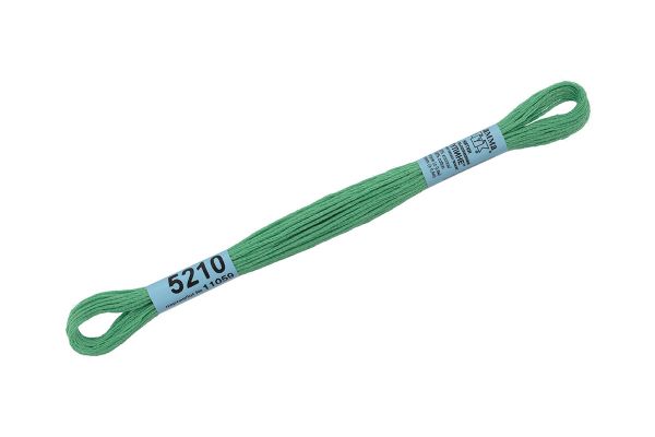 Мулине Gamma 100% хлопок, цв.5210 зеленый, 24 мотка по 8 метров