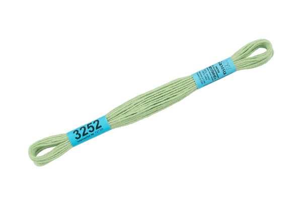 Мулине Gamma 100% хлопок, цв.3252 св.св.зеленый, 24 мотка по 8 метров