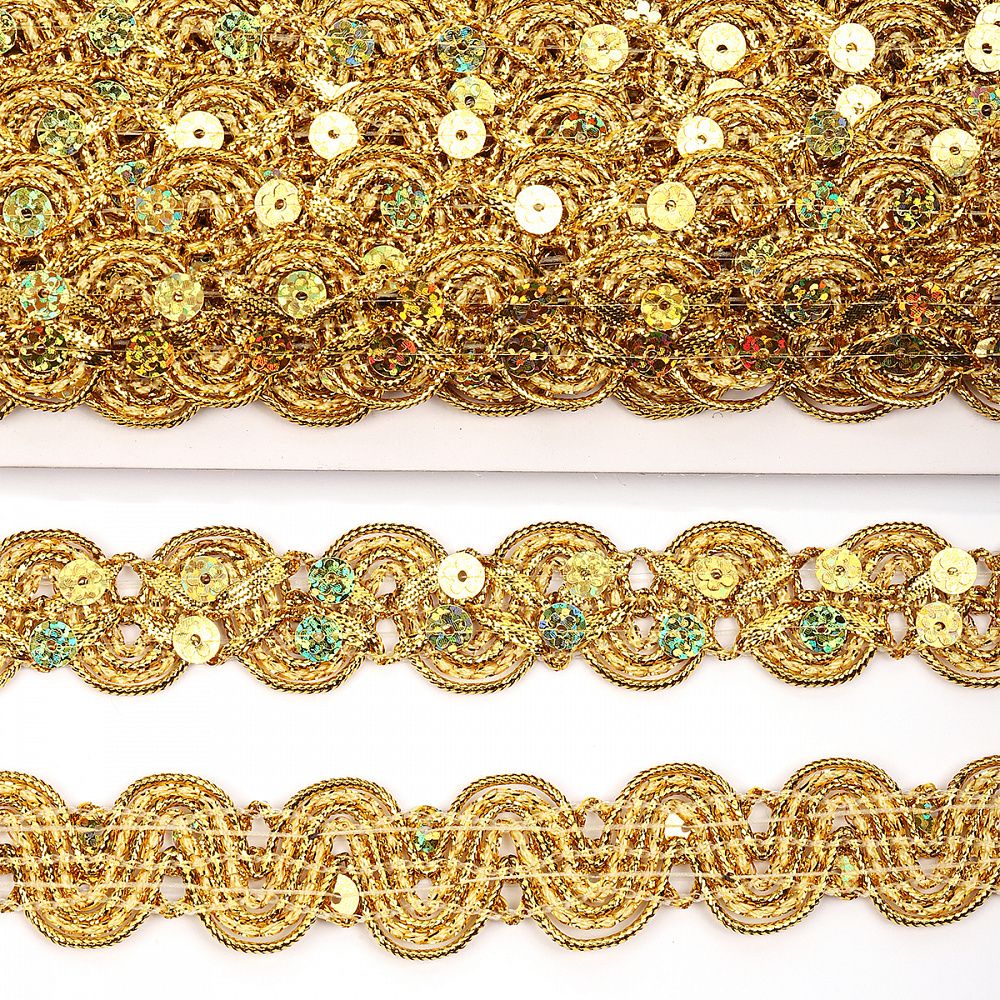 Тесьма отделочная 23 мм / 13.71 метров, TBY 906 цв.золото