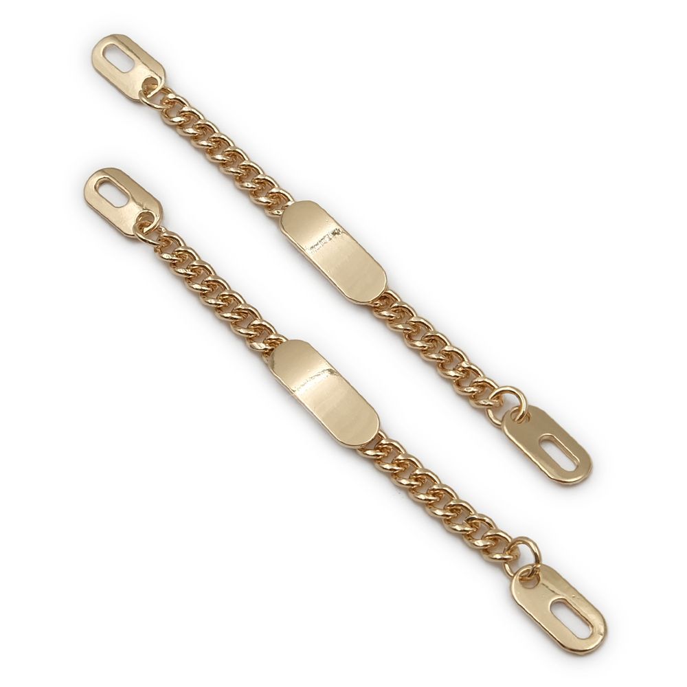 Вешалка-цепочка для одежды 102х8 мм, металл, золото цв.02, 10 шт, ГНУ360