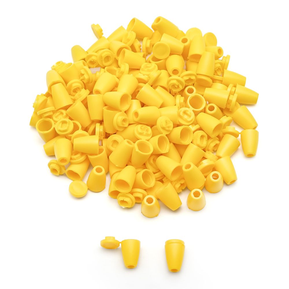 Наконечник для шнура пластик колокол ⌀6/9 мм, 14х11 мм, ПП, желтый, 100 шт