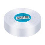 Лента атласная 1-сторонняя 25.0 мм / 33±2 метра, №001 белый, в термоплёнке, Gamma