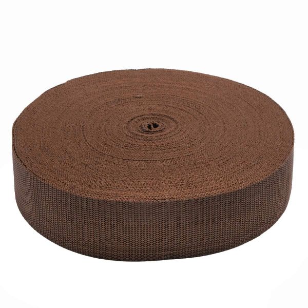 Стропа (ременная лента) 50 мм / 30 метров, толщ. 1.0 мм, [28 г/пог.м], 100% п/п, 21 коричневый