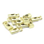 Фиксатор (зажим) для шнура металл 1 отв., 20х10 мм, (in ⌀4.5 мм), цв.золото, 10 шт