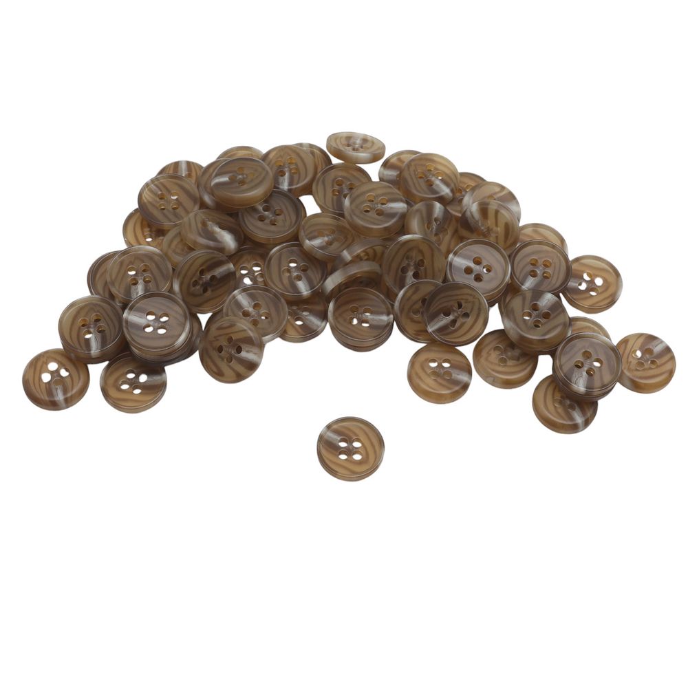 Пуговицы 4 прокола 24L=15 мм, col. C коричневый, 72 шт, CN2833