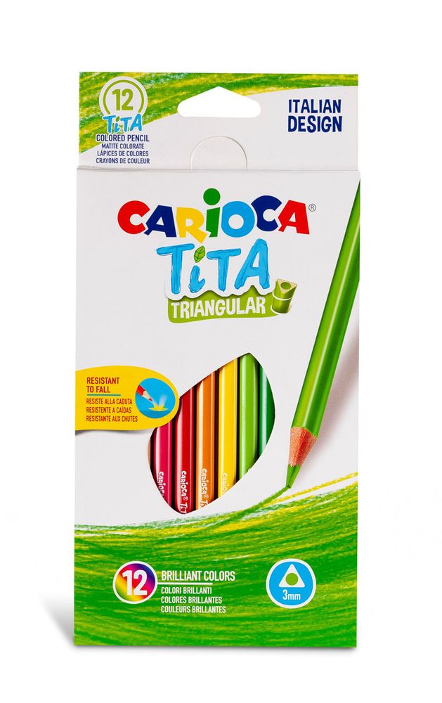 Карандаш цветной пластиковый Carioca Tita трехгранные 12 цв. 42786