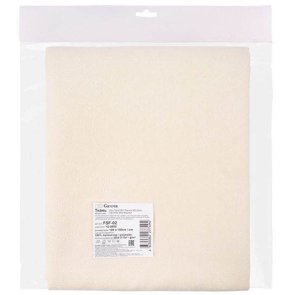 Ткань блузочная 200 г/м², 150х150 см, 12-0000 кремовый, Gamma FSF-02
