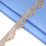 Кружево гипюр (плетёное) 30 мм / 13.7 метров, (интерьерное) бежевый, 3AR2334