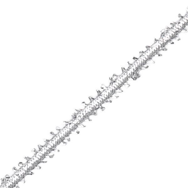 Шнур металлизированный ⌀6.0 мм / 30 метров, сороконожка, серебро