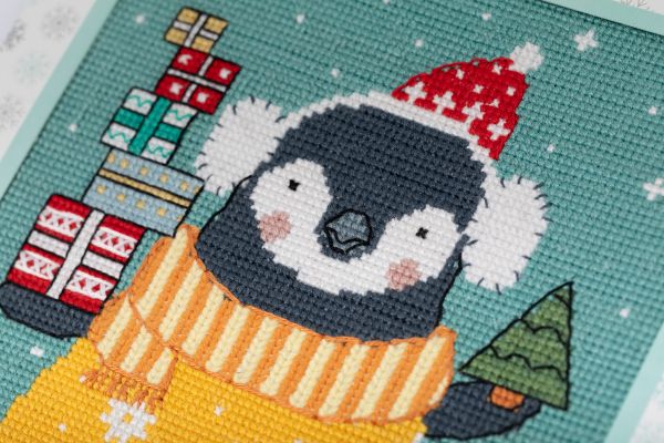 Набор для вышивания нитками Panna, открытка День подарков, 12.5х12 см