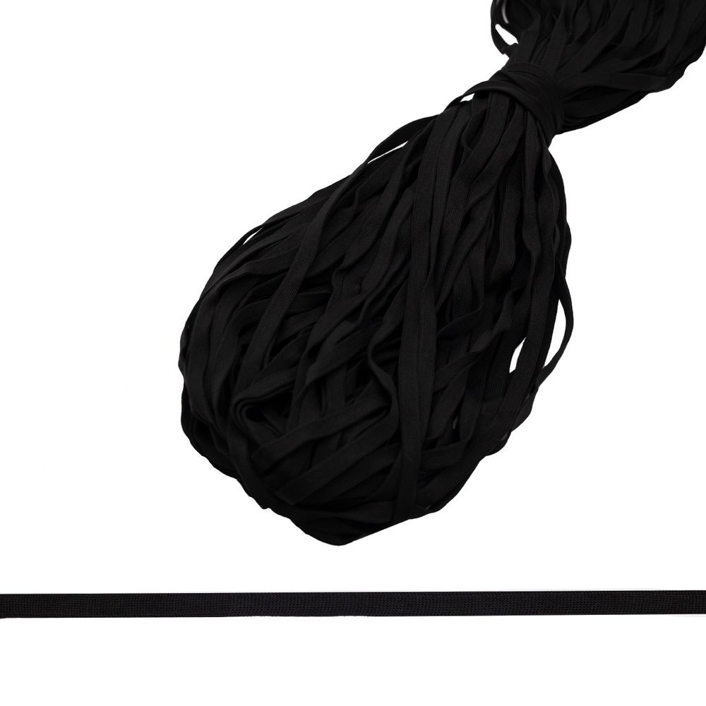 Шнур отделочный плоский 10.0 мм / 70 метров, черный
