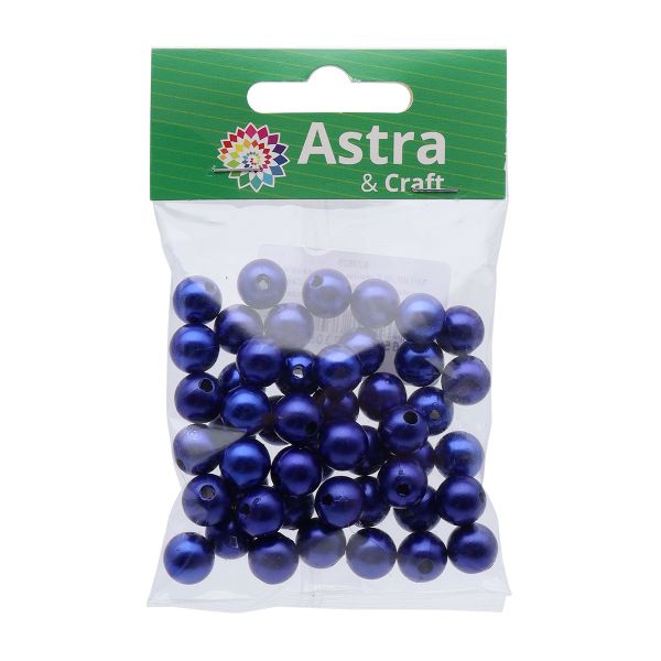 Бусины пластик (жемчуг) ⌀10 мм, 25 г, Astra&Craft (MH.КР.10.A33.02 синий)