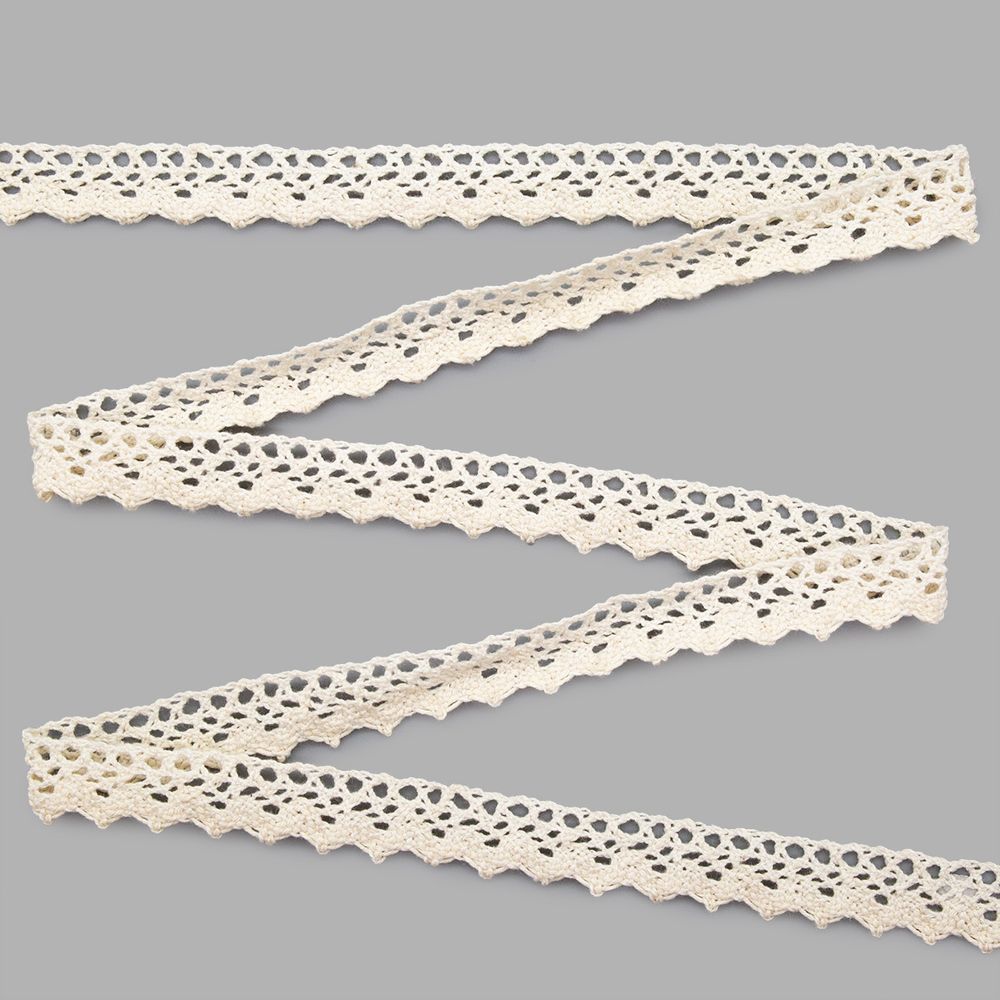 Кружево вязаное (тесьма) 16 мм / 25 метров, рис.16.01.078 (суровый), С3749Г17