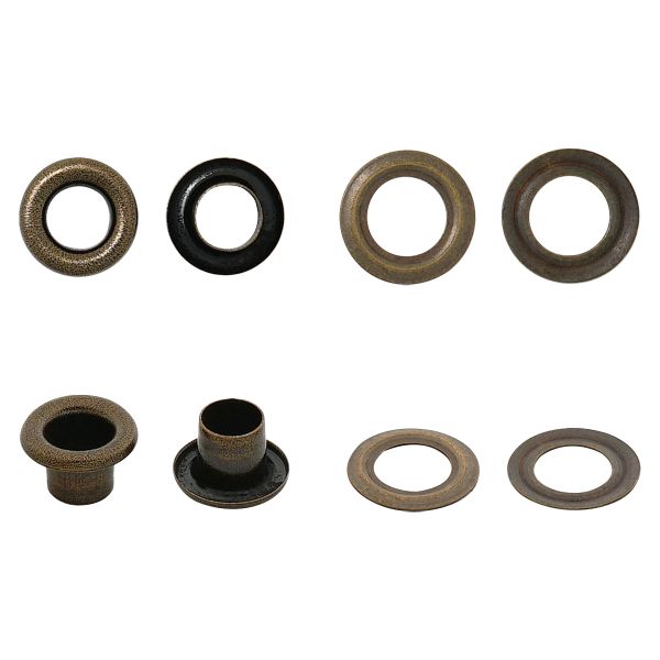 Люверсы металл ⌀_3.7 мм (внутр.), №1.7, сталь, антик, 100 шт, New Star