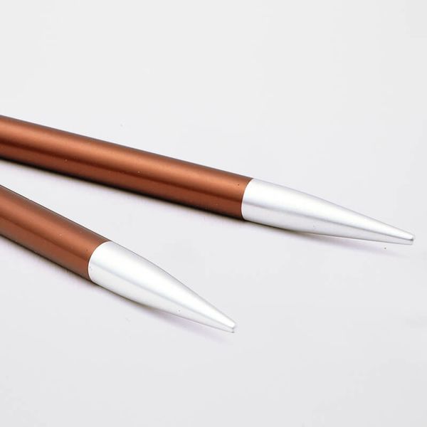 Спицы съемные Knit Pro Zing 5,5 мм, для длины тросика 28-126 см, алюминий, охра (коричневый) 2 шт, 47506