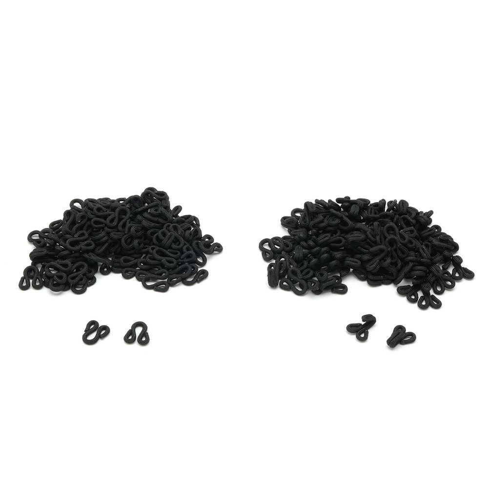 Крючки пришивные в оплетке 10х25 мм, цв.черный, 100 шт