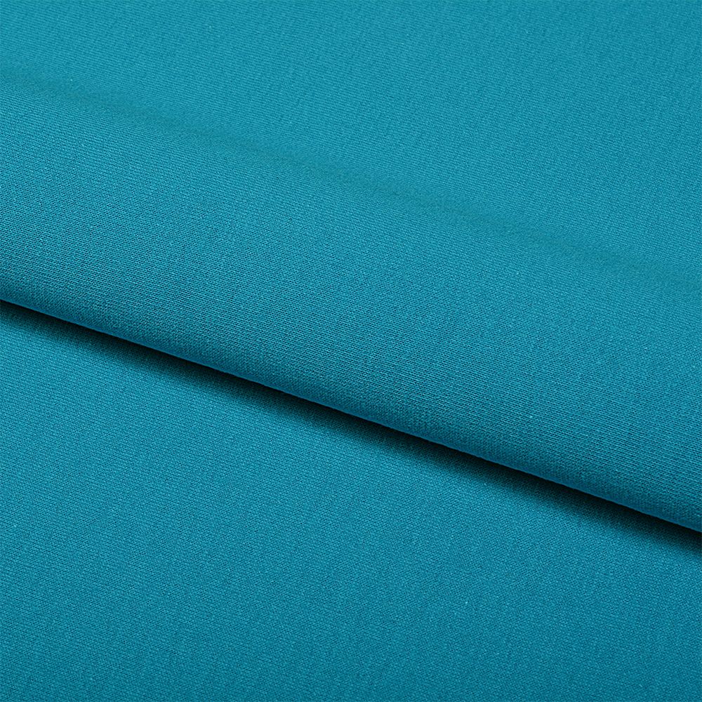 Футер 2-нитка петля гладкокрашеный, 230 г/м², 74% х/б, 21% п/э, 5% эласт, 180 см, цв. бирюза, 6м /TOS/