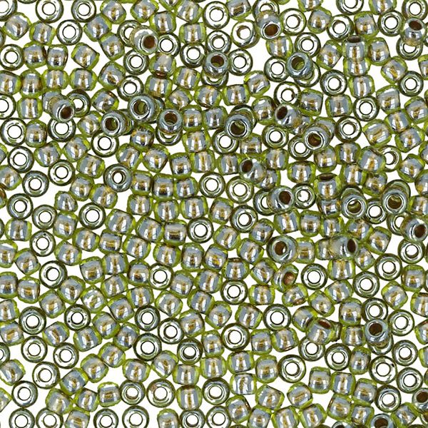Бисер Toho 11/0 круглый (2.2 мм), 25 г (5х5 г), 0991 салатовый с золотым центром